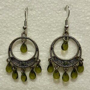 Green gem earrings